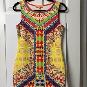 Peach PUFF Multi Colored Dress, M, Sleeveless, NWOT